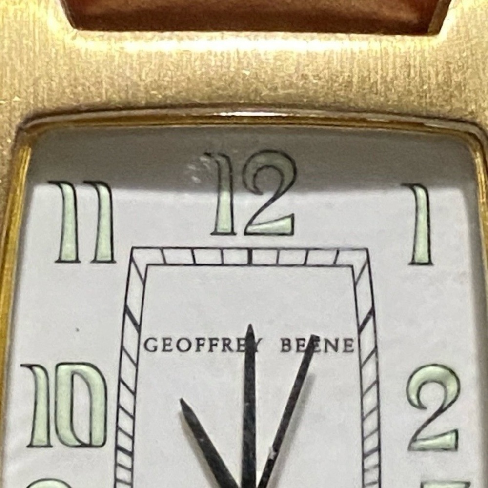 Geoffrey Beene Gold Tone Rectangular Watch - Picture 9 of 10